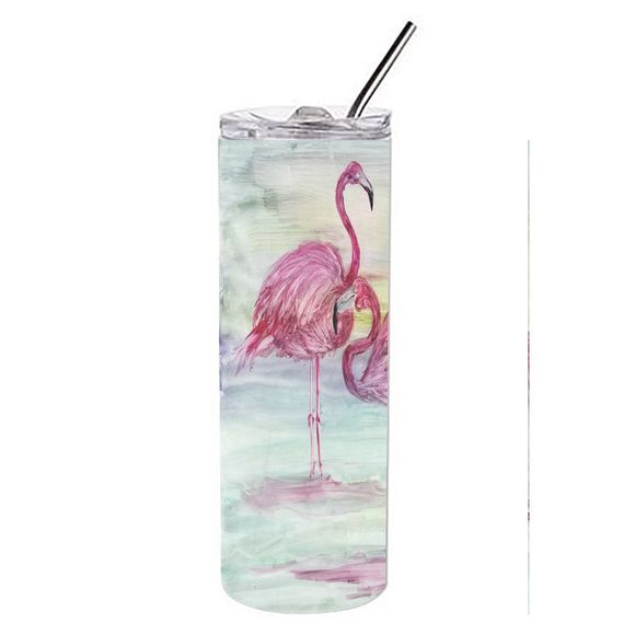 Flamingos Stainless Steel 20 oz Skinny Tumbler - Picture 2 of 4